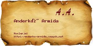 Anderkó Armida névjegykártya